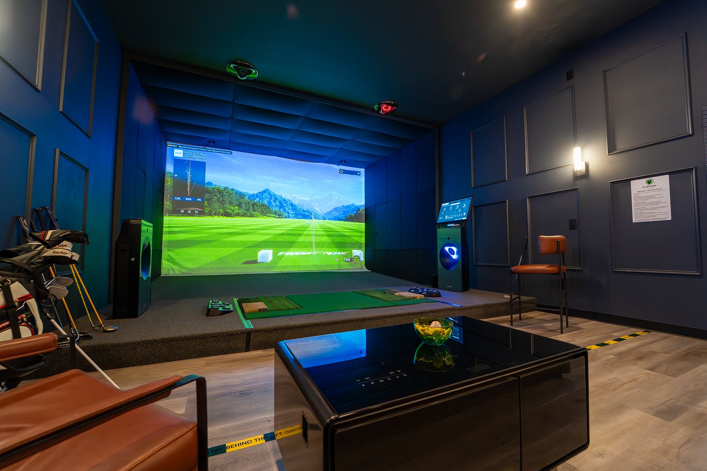 GOLFZON TwoVision NX simulator bay at GolfCube Social